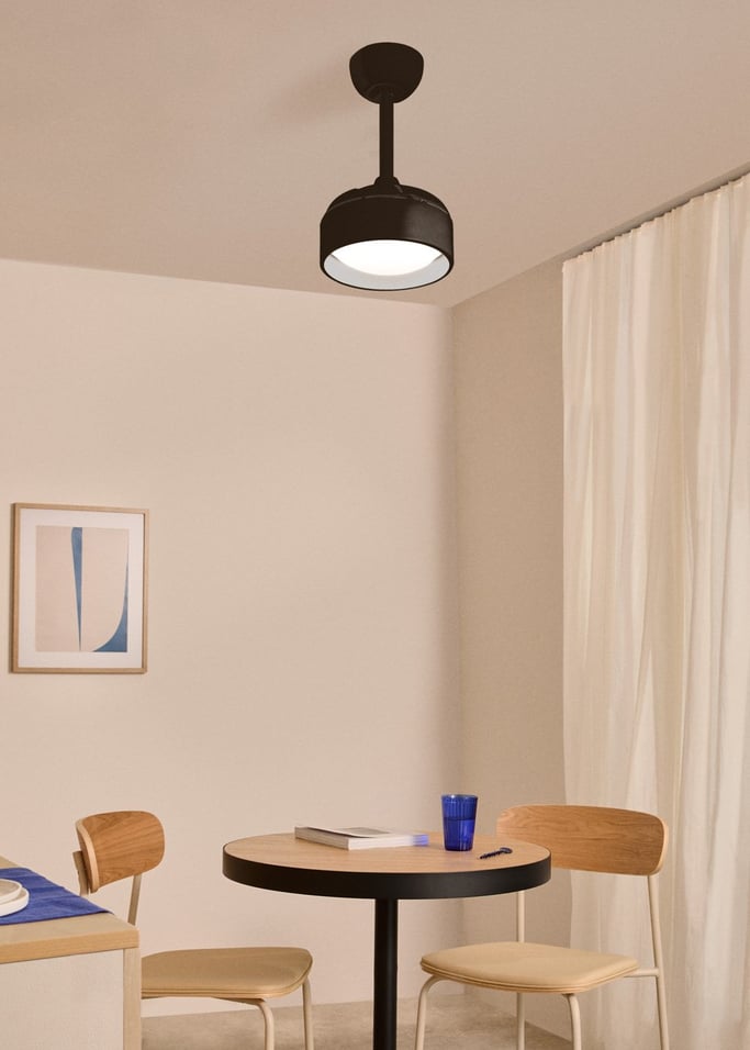 WIND CLEAR LAMP - Wentylator sufitowy 40W cichy Ø55cm z chowanymi łopatkami i oświetleniem LED, obraz z galerii 1