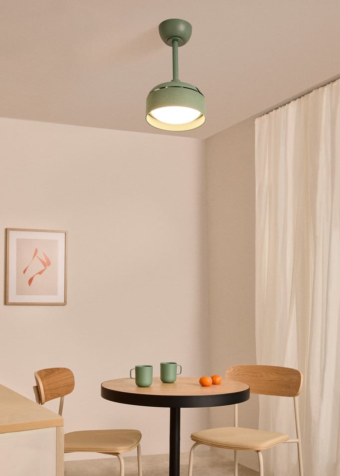 WIND CLEAR LAMP - Wentylator sufitowy 40W cichy Ø55cm z chowanymi łopatkami i oświetleniem LED, obraz z galerii 1