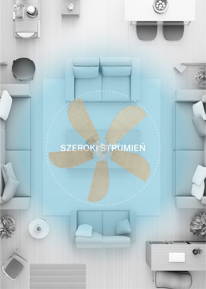 WIND RATTAN - Wentylator Sufitowy 40W Cichy Ø132cm , obraz z galerii 6