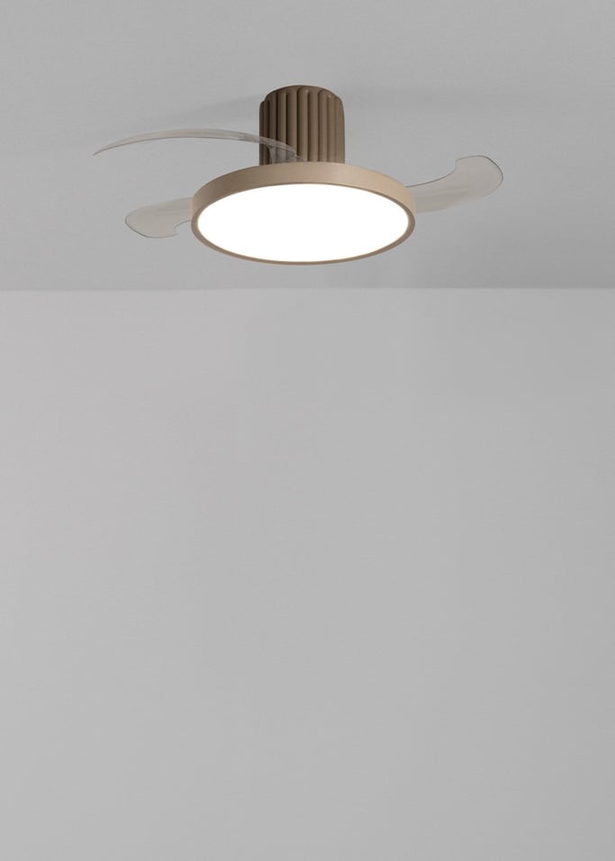 WIND CLEAR SCULPT - Cichy wentylator sufitowy 40 W Ø114 cm chowane łopatki z oświetleniem LED, obraz z galerii 4