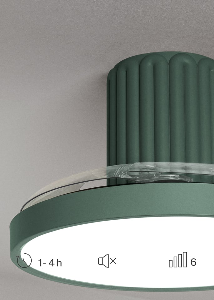 WIND CLEAR SCULPT - Cichy wentylator sufitowy 40 W Ø114 cm chowane łopatki z oświetleniem LED, obraz z galerii 6