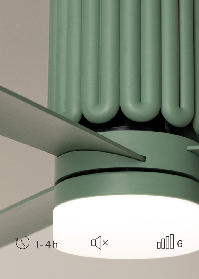 WIND CALM SCULPT - Cichy wentylator sufitowy 40 W Ø132 cm z oświetleniem LED, obraz z galerii 5