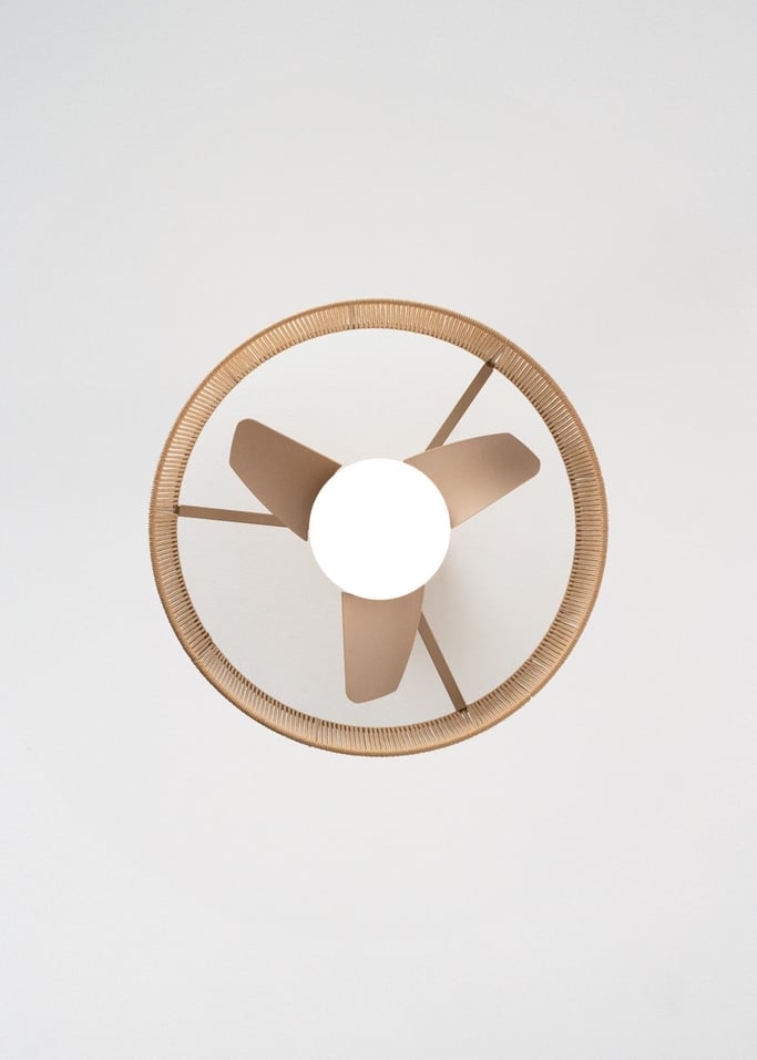 WIND LAMP WOVEN - Cichy wentylator sufitowy 25W z lampą LED, obraz z galerii 7