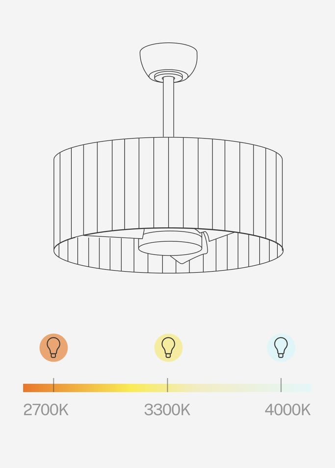 WIND LAMP WOVEN - Cichy wentylator sufitowy 25W z lampą LED, obraz z galerii 8
