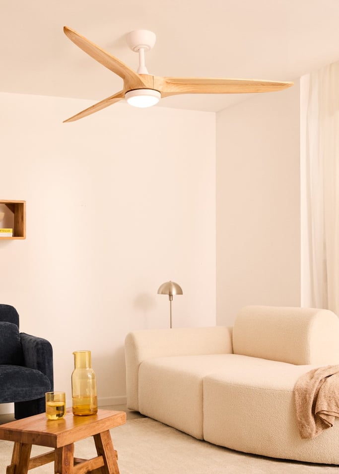 WIND CENTURY - Wentylator sufitowy 40W cichy Ø152 cm 100% drewno, obraz z galerii 1