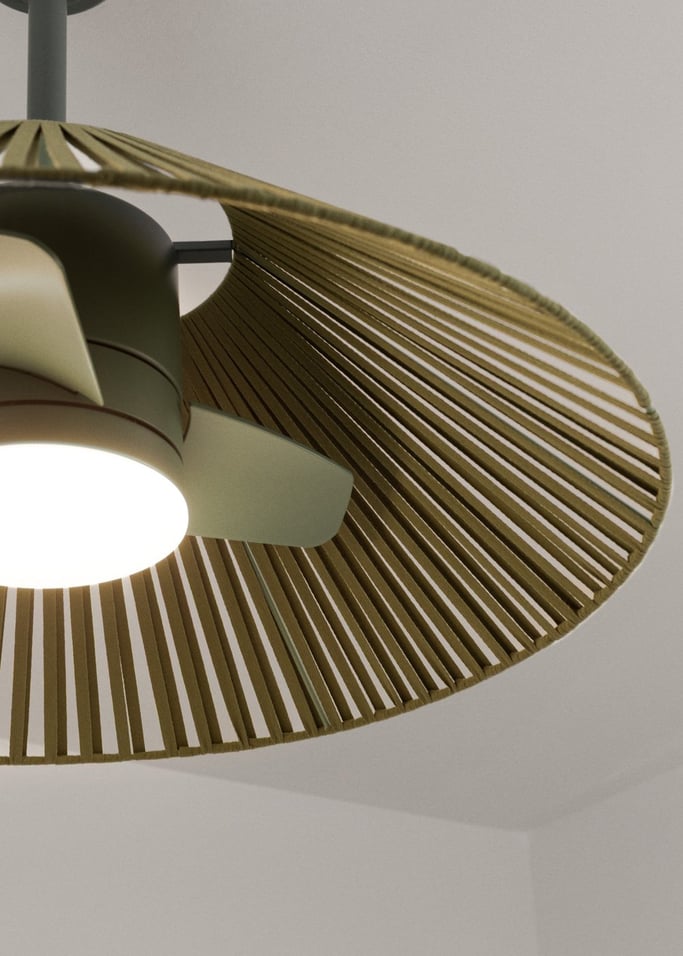 WIND LAMP WOVEN - Cichy wentylator sufitowy 25W z lampą LED, obraz z galerii 6