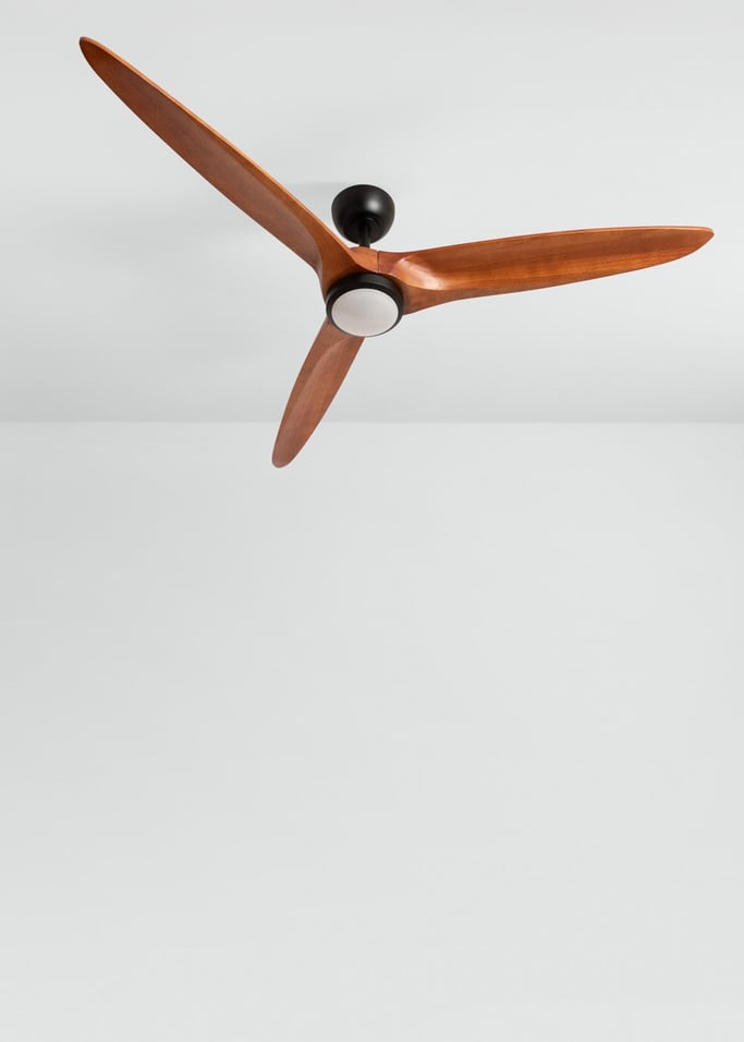 WIND CENTURY - Wentylator sufitowy 40W cichy Ø152 cm 100% drewno, obraz z galerii 2