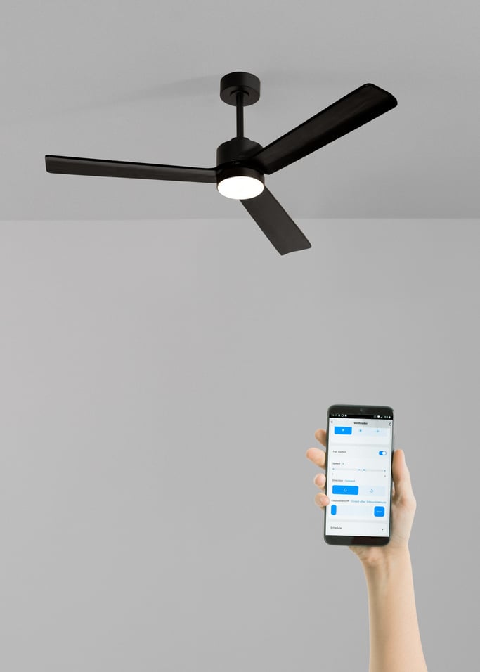 WIND MODERN - Cichy wentylator sufitowy 40W z oświetleniem LED  dostępny w różnych rozmiarach, obraz z galerii 2