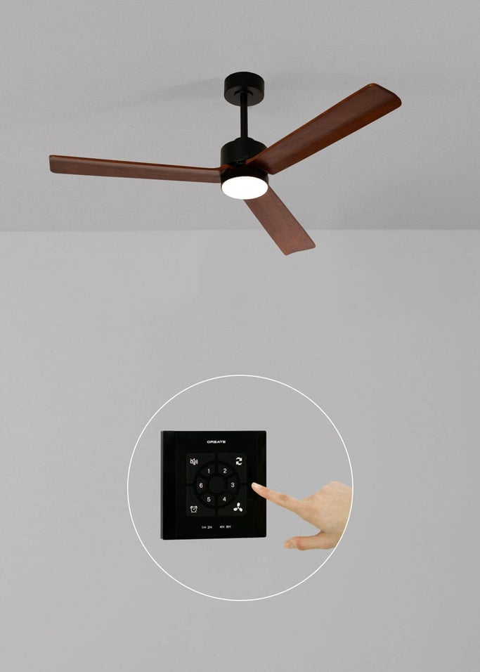 WIND MODERN - Cichy wentylator sufitowy 40W z oświetleniem LED  dostępny w różnych rozmiarach, obraz z galerii 2