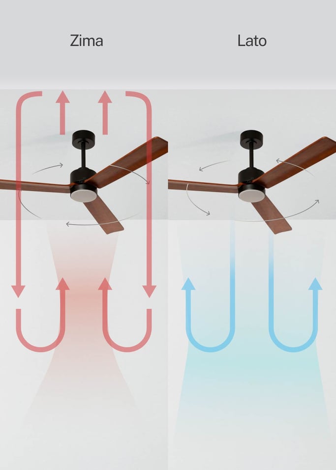 WIND MODERN - Cichy wentylator sufitowy 40W z oświetleniem LED  dostępny w różnych rozmiarach, obraz z galerii 3