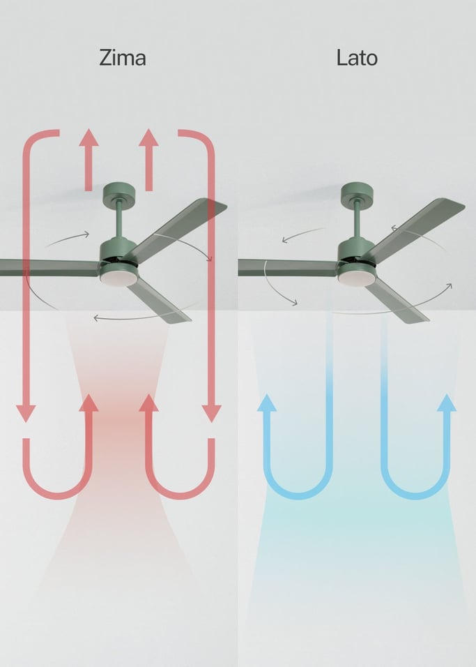 WIND MODERN - Cichy wentylator sufitowy 40W z oświetleniem LED  dostępny w różnych rozmiarach, obraz z galerii 3