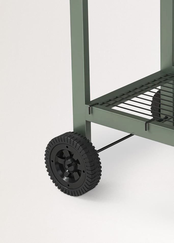 BBQ SMOKEY - Grill z wędzarnią na węgiel drzewny z kółkami, obraz z galerii 7