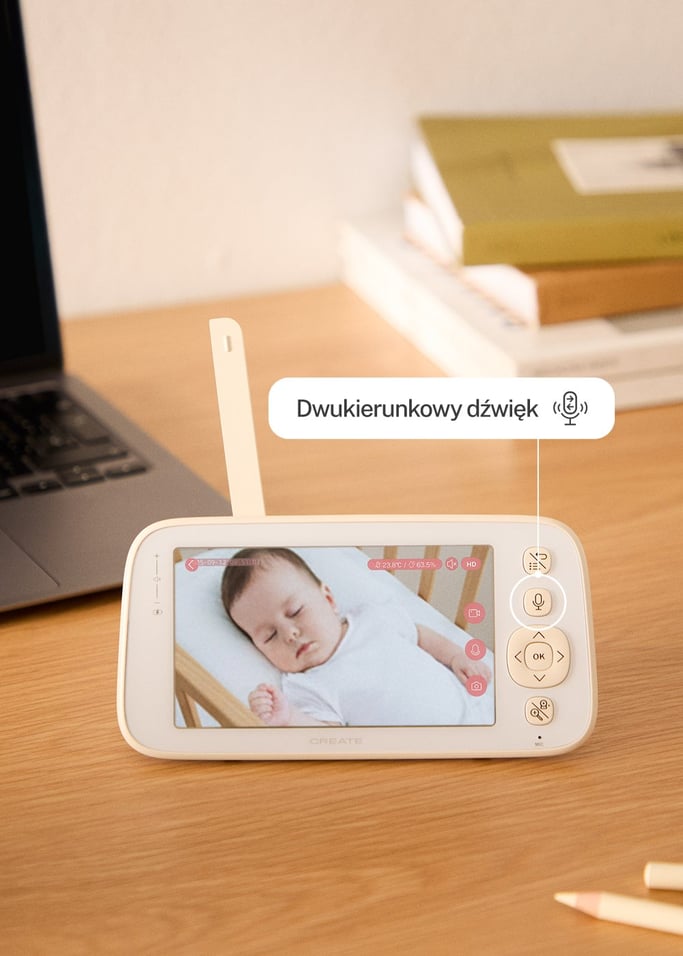 BABY CAM CONNECT PRO - Kamera do monitorowania dziecka z wifi, monitorem i dźwiękiem dwukierunkowym, obraz z galerii 4