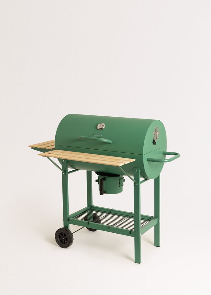 BBQ SMOKEY EASY - Grill z wędzarnią na węgiel drzewny z kółkami, obraz z galerii 5