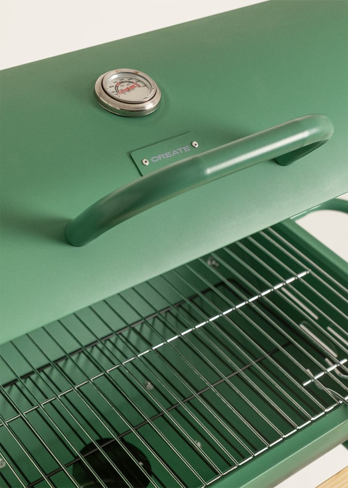 BBQ SMOKEY EASY - Grill z wędzarnią na węgiel drzewny z kółkami, obraz z galerii 10