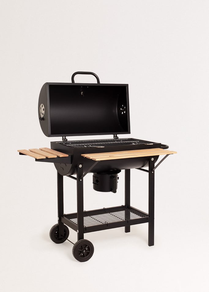 BBQ SMOKEY EASY - Grill z wędzarnią na węgiel drzewny z kółkami, obraz z galerii 8