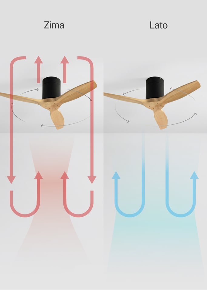 WIND CALM - Cichy wentylator sufitowy 40W z technicznymi łopatkami ABS w różnych rozmiarach, obraz z galerii 3