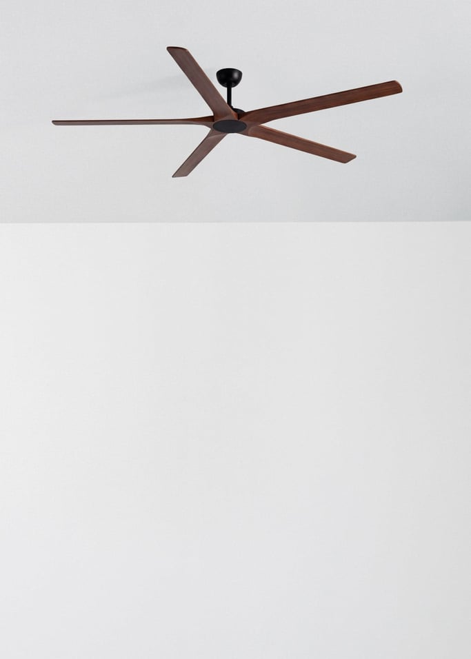 WIND INDUSTRIAL WOOD - Cichy wentylator sufitowy 40W z drewna w 100% naturalnego, różne rozmiary, obraz z galerii 2