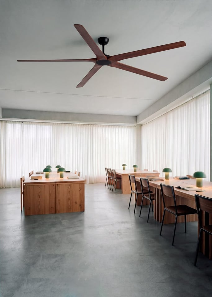 WIND INDUSTRIAL WOOD - Cichy wentylator sufitowy 40W z drewna w 100% naturalnego, różne rozmiary, obraz z galerii 1