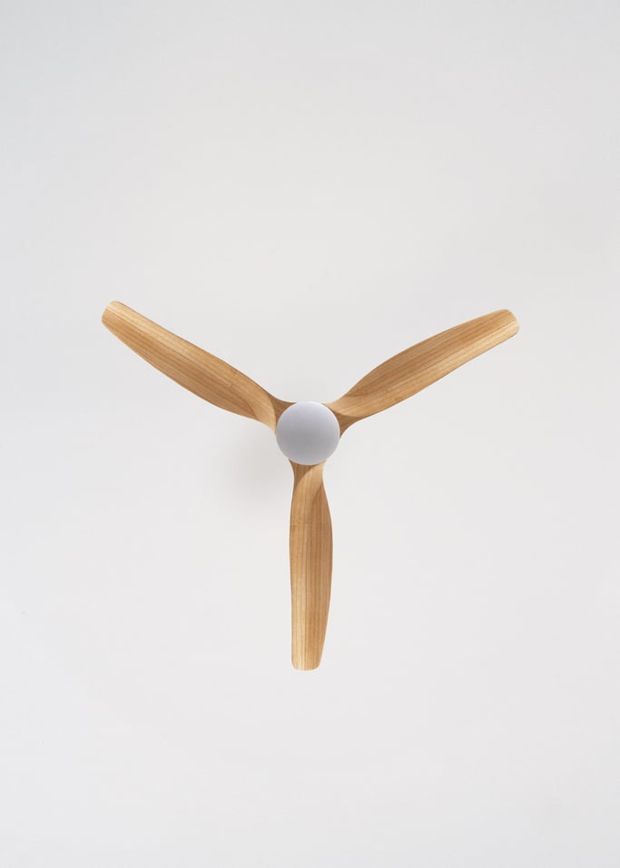 WIND CALM CUSTOM RATTAN - Wentylator sufitowy 40W cichy Ø132 cm z oświetleniem LED w korpusie i lampie, obraz z galerii 6