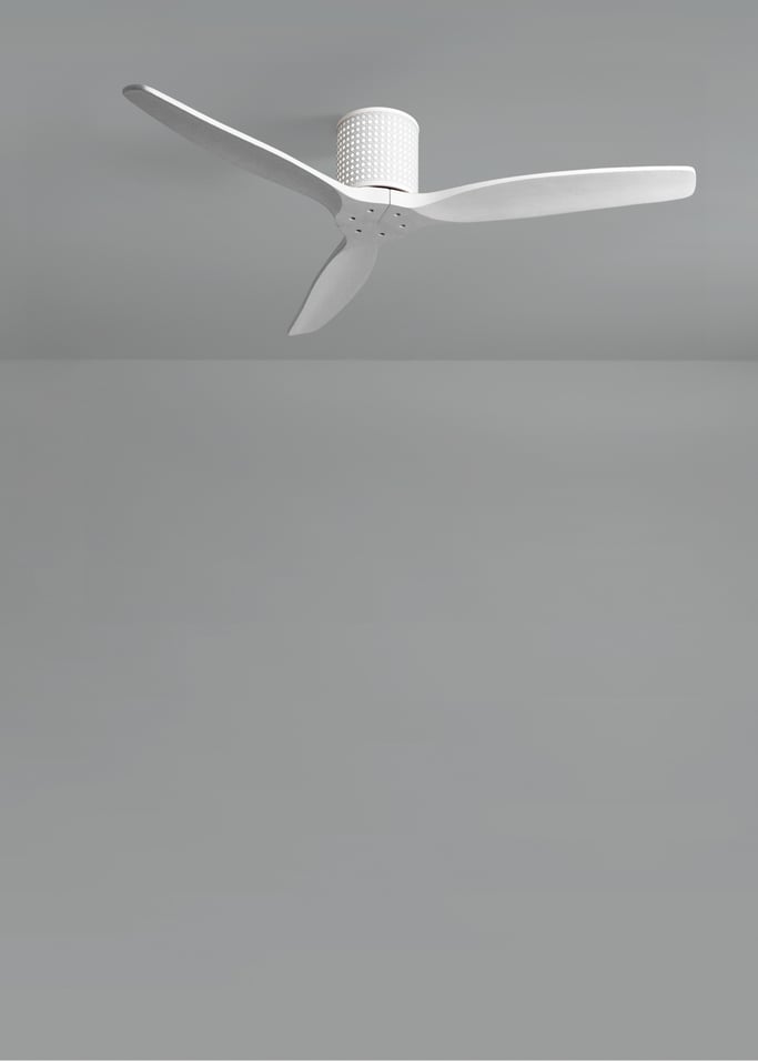 WIND CALM CUSTOM RATTAN - Wentylator sufitowy 40W cichy Ø132 cm z oświetleniem LED w korpusie i lampie, obraz z galerii 5