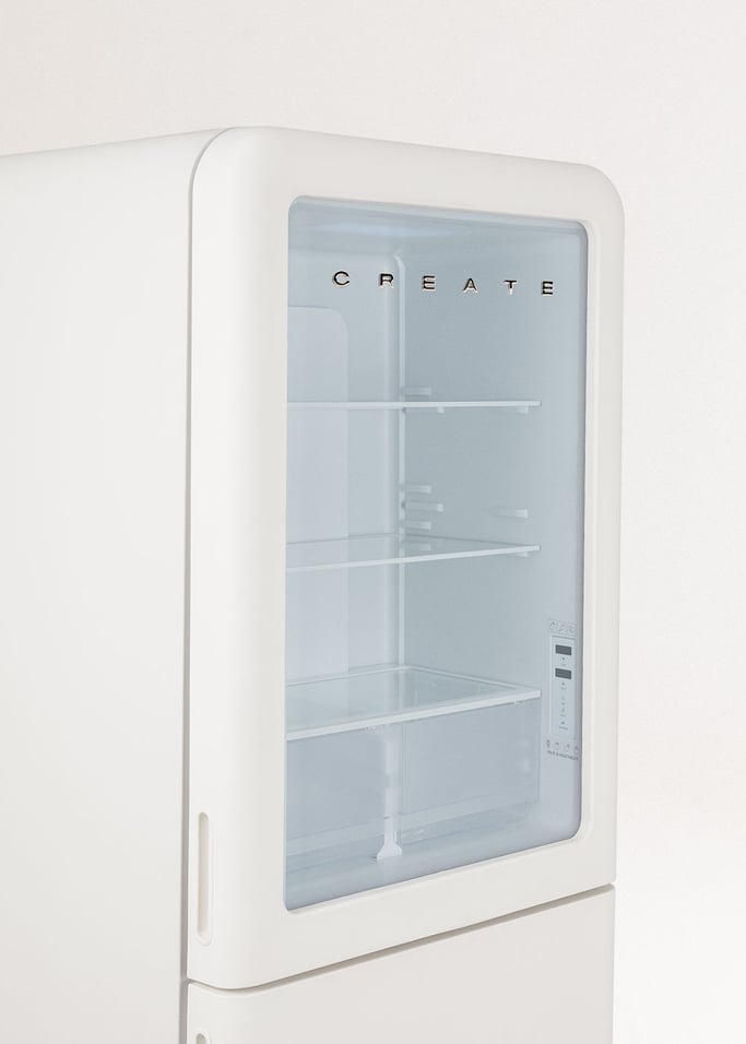 FRIDGE RETRO KNOCK KNOCK 401L - Zapukaj w drzwi, aby zobaczyć wnętrze bez otwierania lodówki, obraz z galerii 20