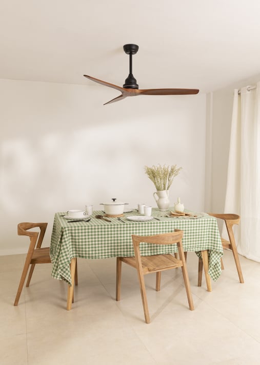 WIND WOOD - Ventoinha de teto 75W silencioso Ø132 cm 100% madeira