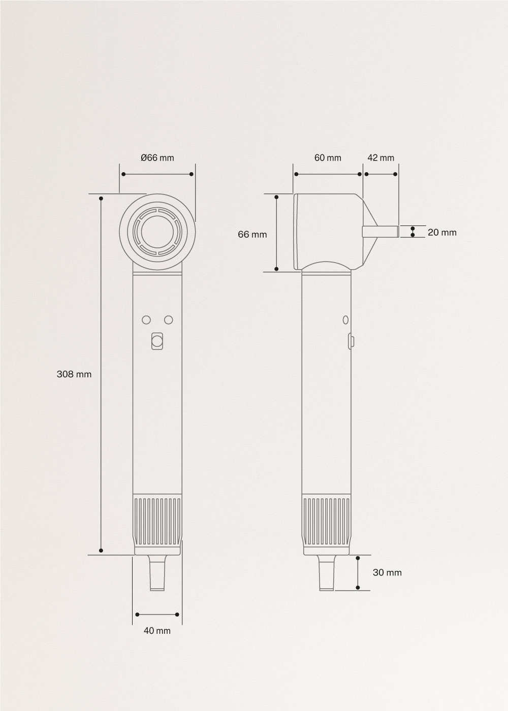 ION STYLER PRO - Secador de ar iónico 5 em 1 e escova para penteados, medidas foto vertical