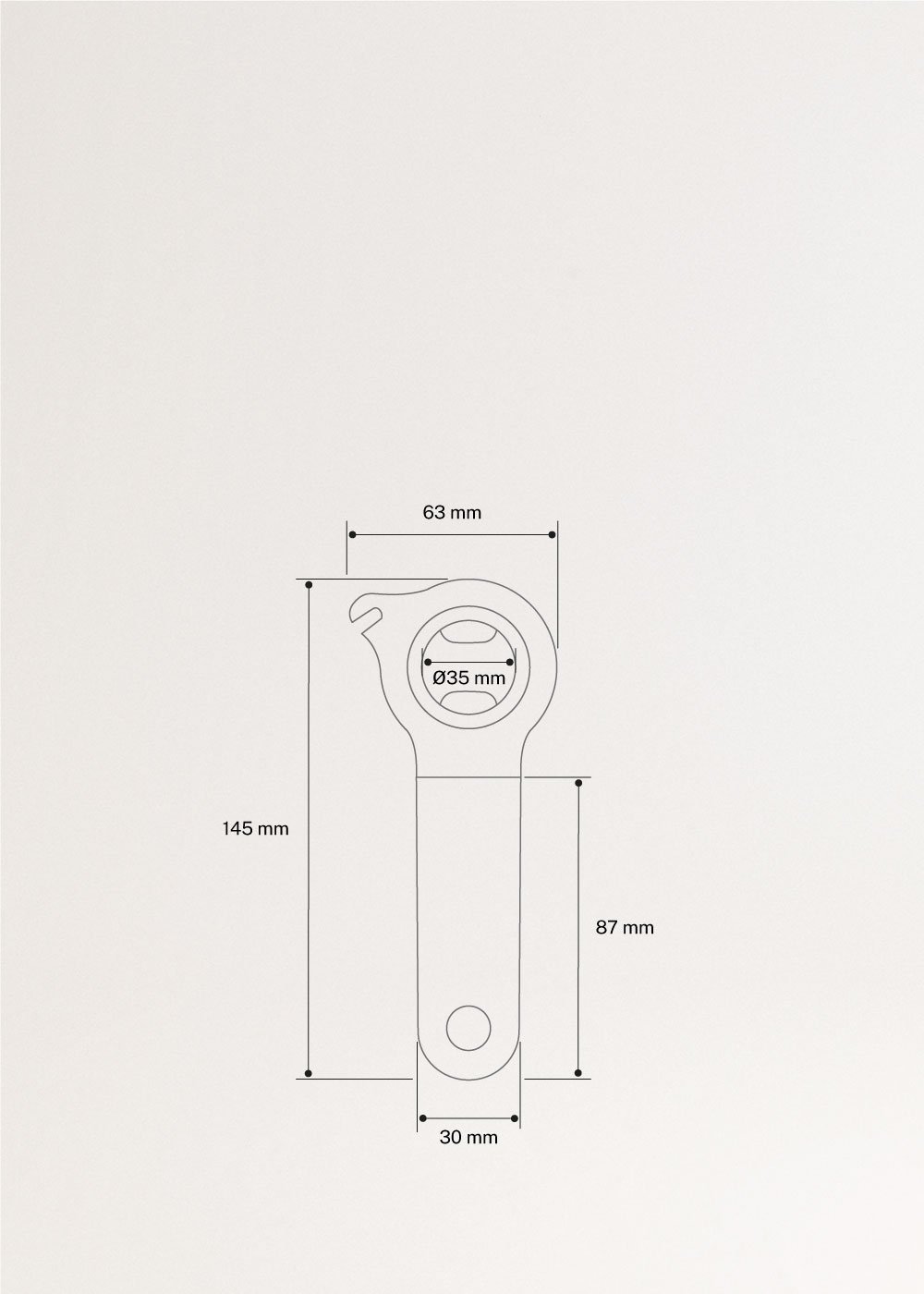 KITCHENWARE STUDIO - Abridor multifunções, medidas foto vertical