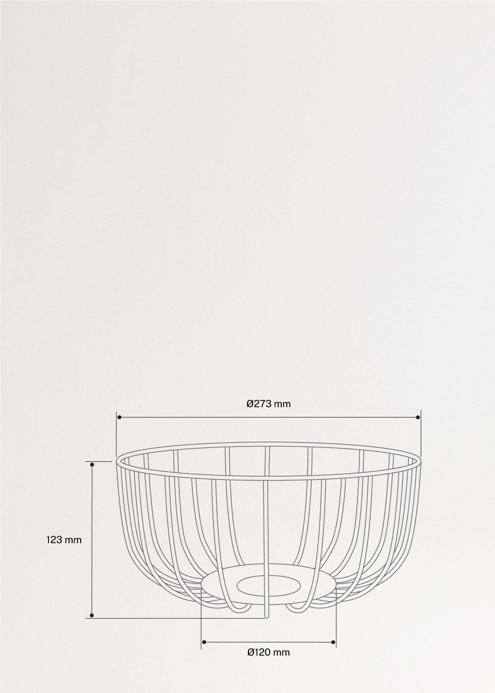 KITCHENWARE STUDIO - Cestos de arame com base anti-deslizante, medidas foto vertical