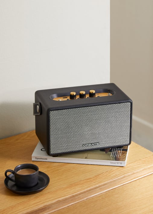 SPEAKER RETRO - Alto-falante portátil com Bluetooth, USB e AUX