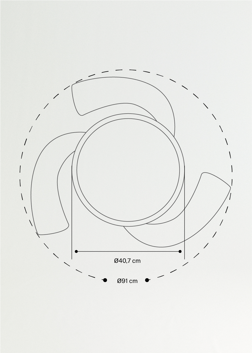 WIND CLEAR STUDIO - Ventoinha de teto 40W silenciosa com pás retráteis e luz LED, vários tamanhos, medidas foto vertical
