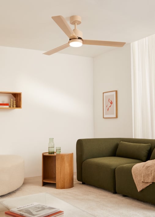 WIND MODERN - Ventoinha de teto silenciosa 40W com luz LED disponível em vários tamanhos
