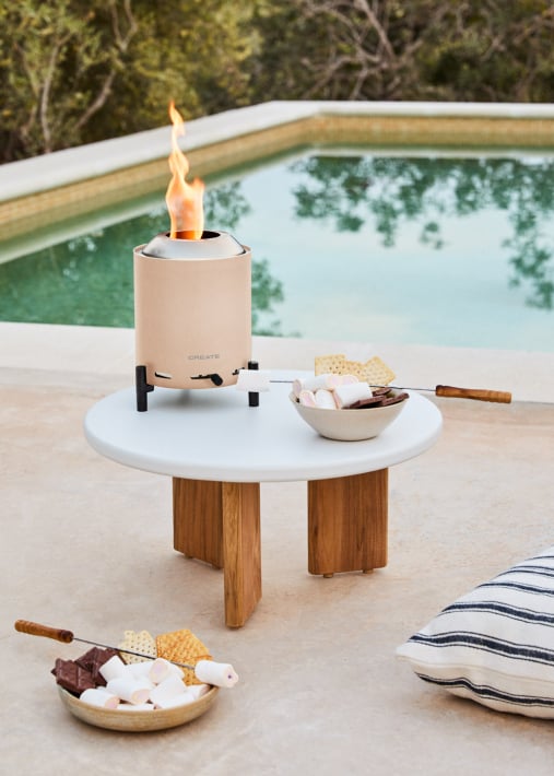 FIRE PIT COMPACT - Brasero de mesa 1,5kW para exterior a pellets sem fumaça