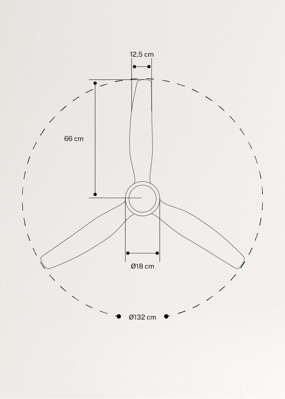 WIND STYLANCE - Ventoinha de teto silenciosa de 40 W com pás em ABS técnico, disponível em vários tamanhos, medidas foto vertical