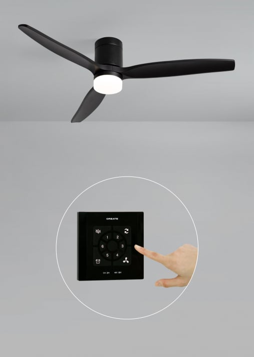 WIND CALM - Ventilador de teto silencioso de 40 W com pás técnicas em ABS de vários tamanhos