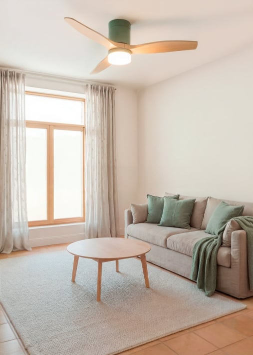 WIND CALM - Ventilador de teto silencioso de 40 W com pás técnicas em ABS de vários tamanhos