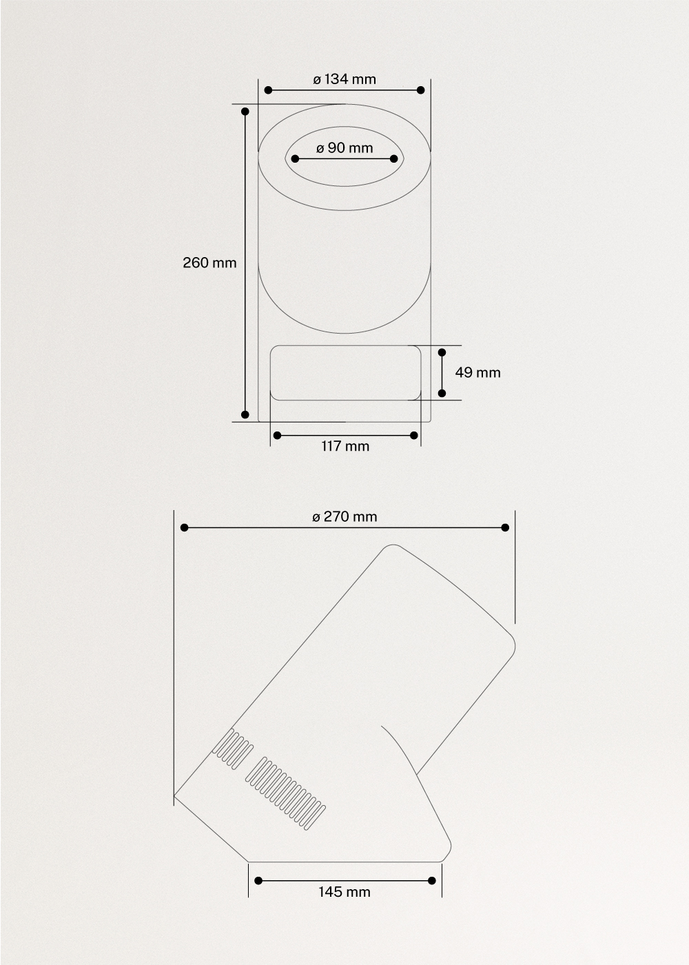 BOTTLE COOLER  - Arrefecedor de garrafas de vinho com temperatura regulável, medidas foto vertical