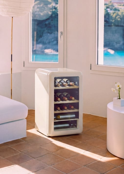WINECOOLER RETRO - Garrafeira elétrica de estilo rétro para 12, 24,  45 ou 76 garrafas
