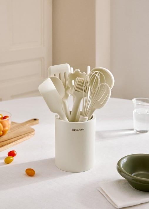 KITCHENWARE STUDIO - Conjunto de 9 utensílios de cozinha em silicone sem uniões