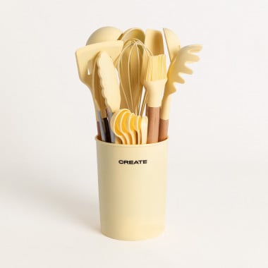 Comprar CONJUNTO DE UTENSÍLIOS DE COZINHA DE MADEIRA E SILICONE