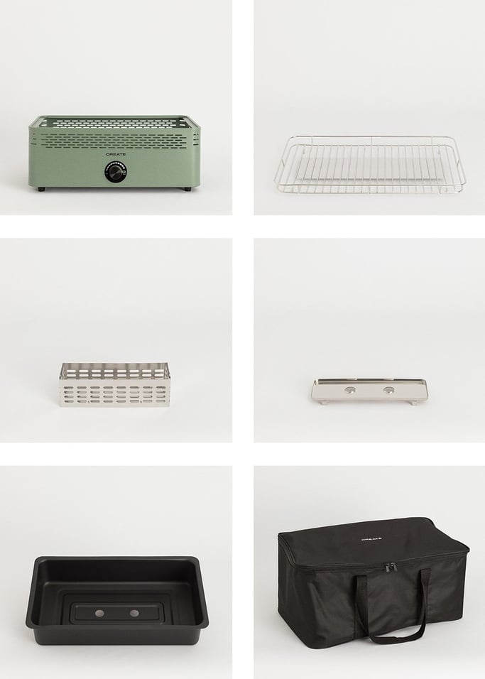 BBQ COMPACT - Grelhador a carvão portátil de baixa emissão de fumo, imagem da galeria 10