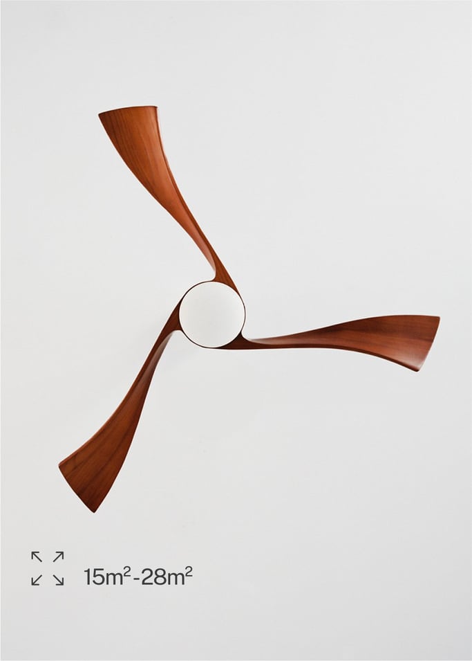 WIND CURVE - Ventoinha de teto 40W silencioso Ø132 cm 100% madeira, imagem da galeria 5