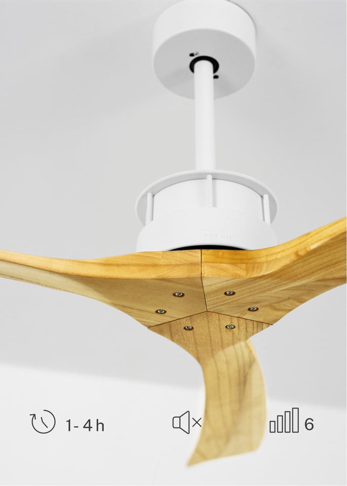 WIND LARGE - Ventoinha de teto 40W silencioso Ø152 cm 100% madeira, imagem da galeria 4
