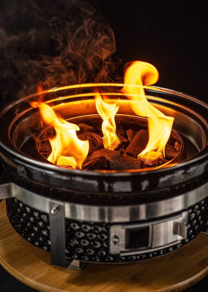 BBQ KAMADO HIBACHI - Churrasqueira redonda com grill e chapa, imagem da galeria 6