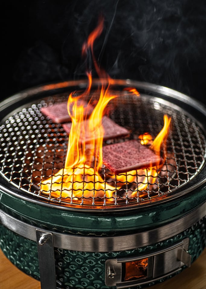 BBQ KAMADO HIBACHI - Churrasqueira redonda com grill e chapa, imagem da galeria 9