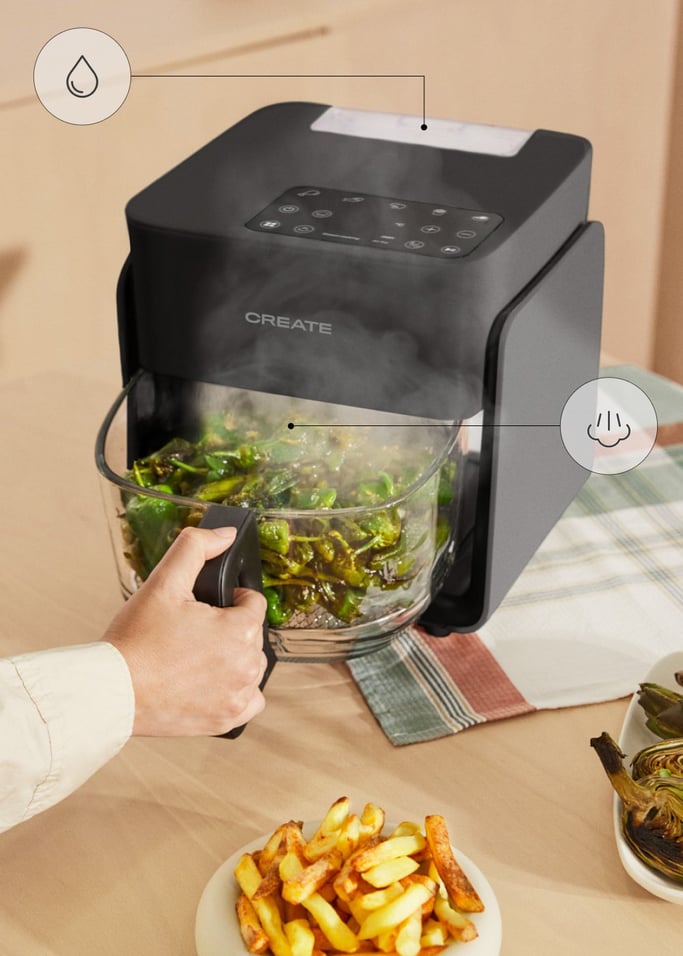 AIR FRYER STUDIO CRYSTAL - Fritadeira de ar em vidro 4,2 L com vaporizador opcional, imagem da galeria 3