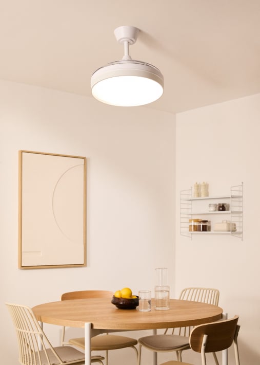 Comprar WIND CLEAR - Ventilador de teto 40W com lâminas retrácteis silenciosas e luz LED de vários tamanhos
