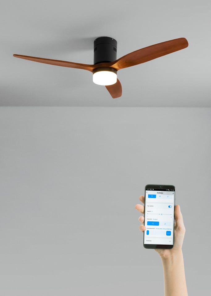 WIND CALM NATURAL WOOD - Ventoinha de teto 40W silencioso 100% madeira, imagem da galeria 1