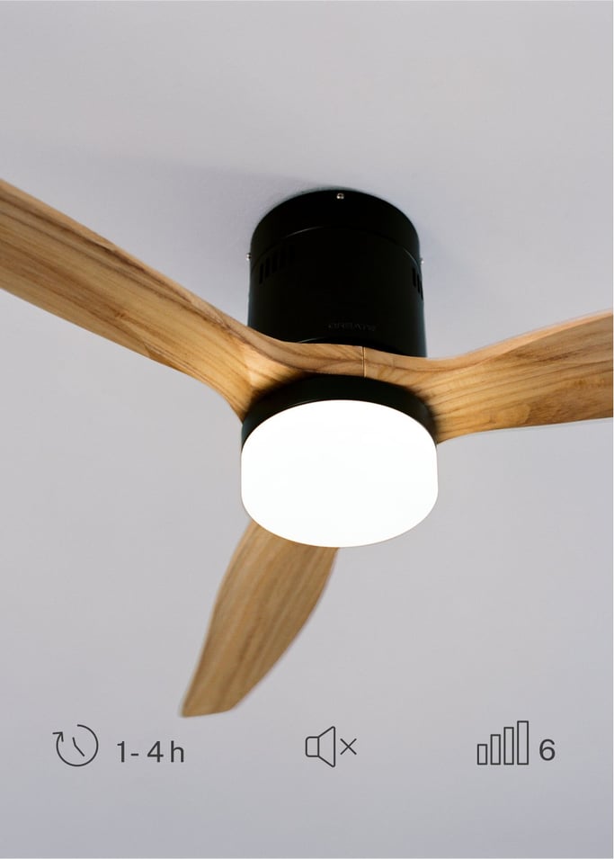 WIND CALM NATURAL WOOD - Ventoinha de teto 40W silencioso 100% madeira, imagem da galeria 4